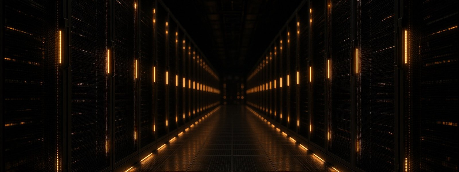 A US data hall aisle. Owned CPU sits here.